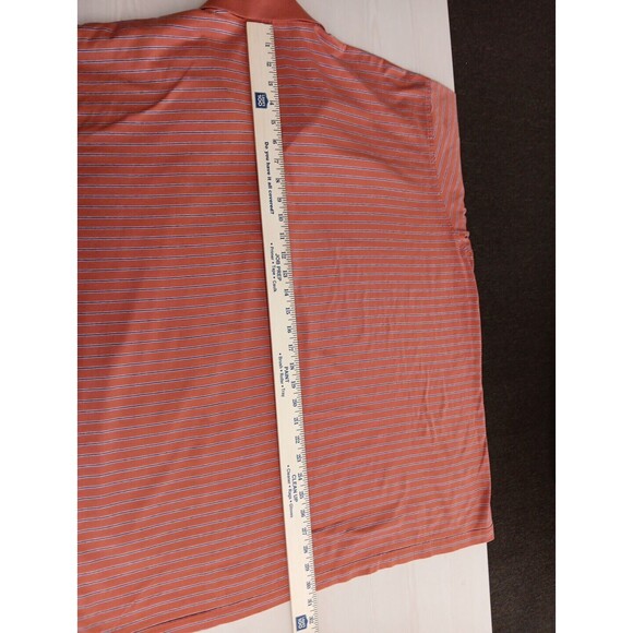 Augusta National Golf Shop Polo Shirt XXL Orange Navy Striped Logo Vintage EUC - Picture 6 of 6